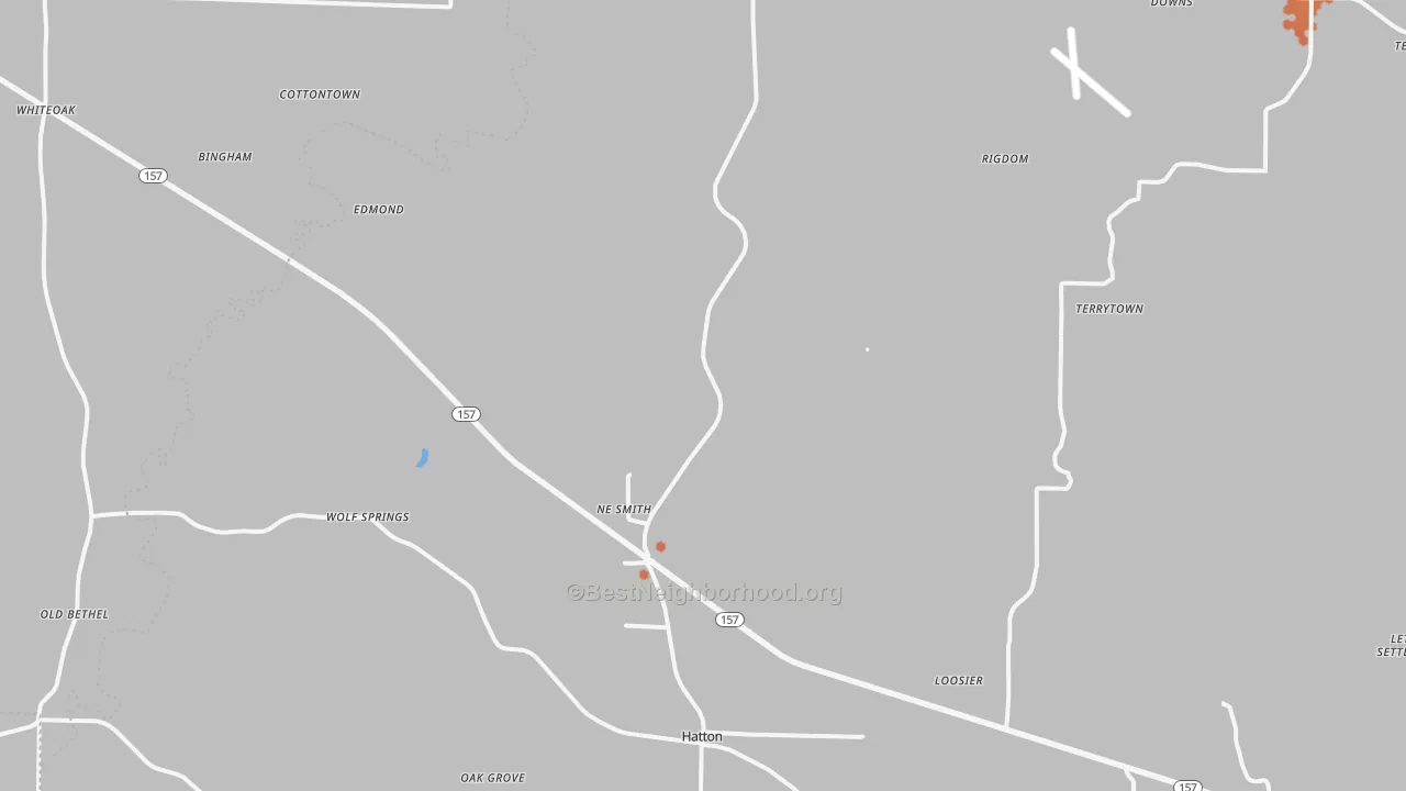 Bike Grade map of Town Creek, AL