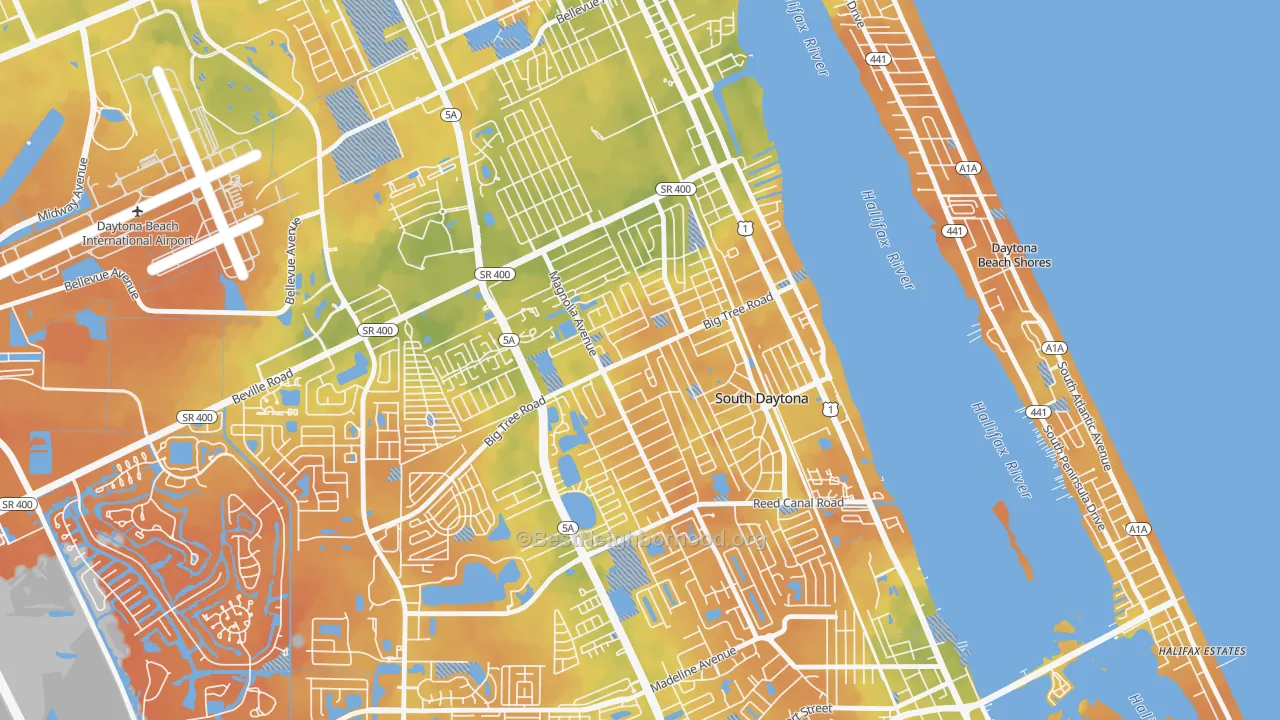 Bike Grade map of Town of Blake, South Daytona, FL