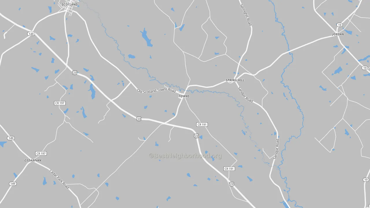 Bike Grade map of Towns, GA