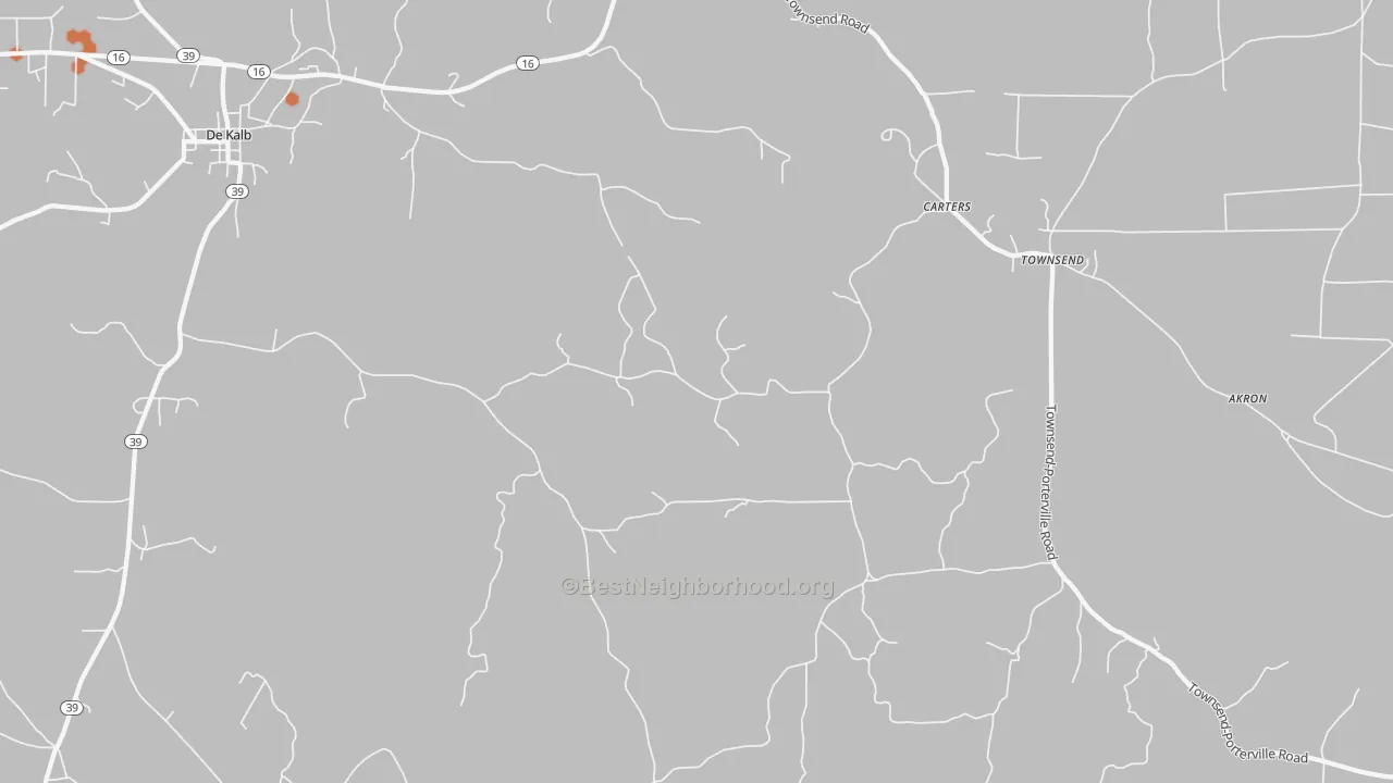 Bike Grade map of Townsend, MS