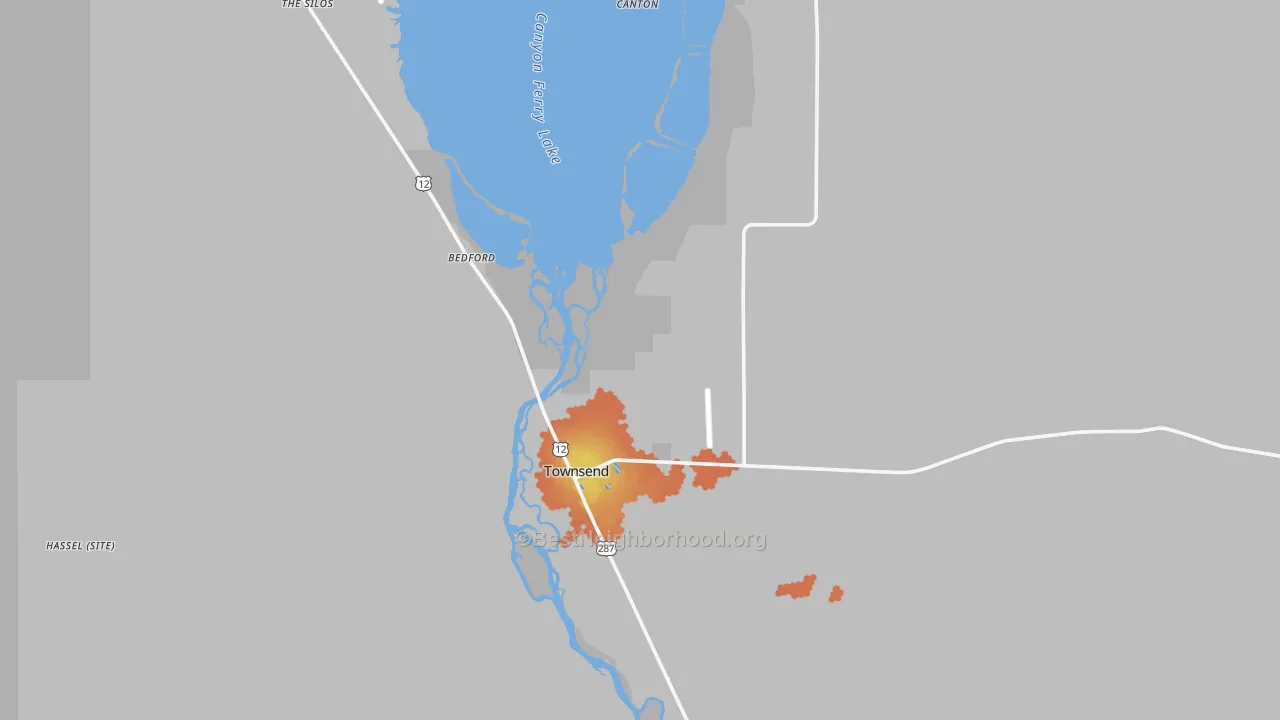 Bike Grade map of Townsend, MT