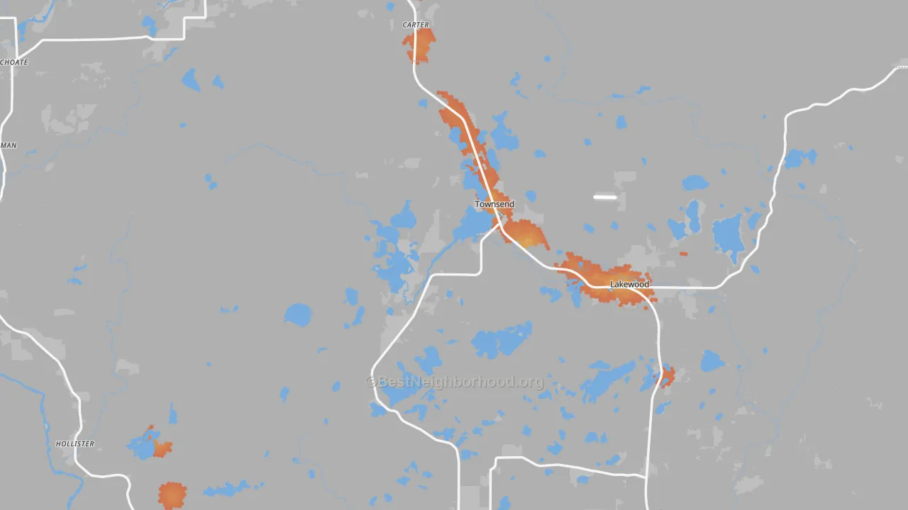 Bike Grade map of Townsend, WI