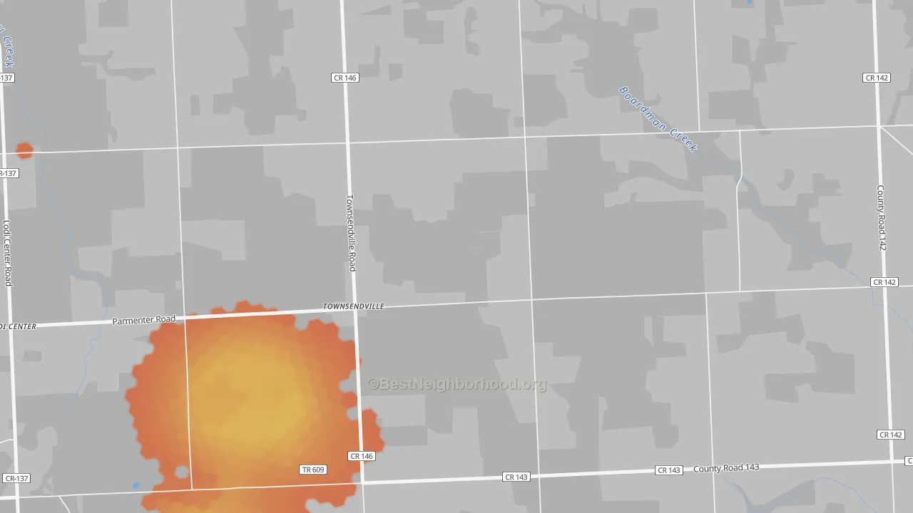 Bike Grade map of Townsendville, NY