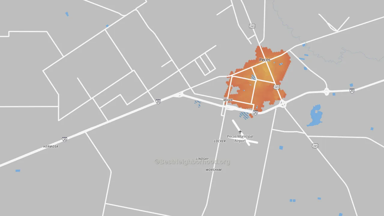 Bike Grade map of Toyahvale, TX