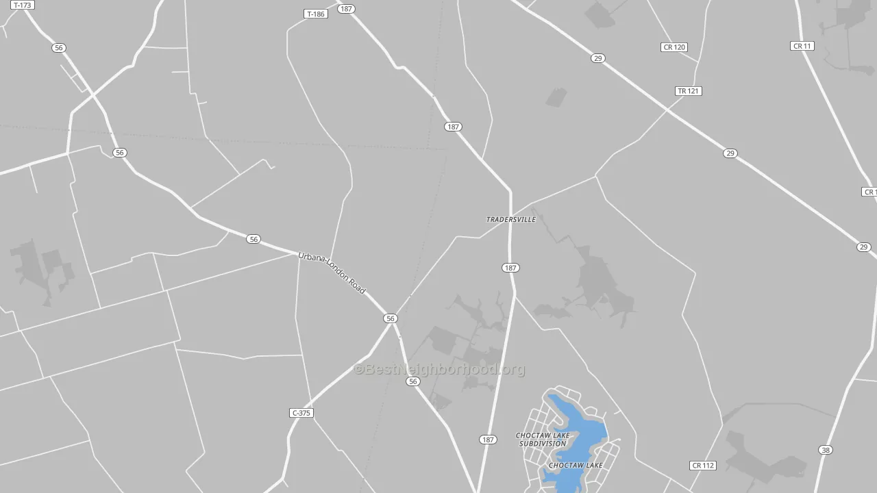 Bike Grade map of Tradersville, OH