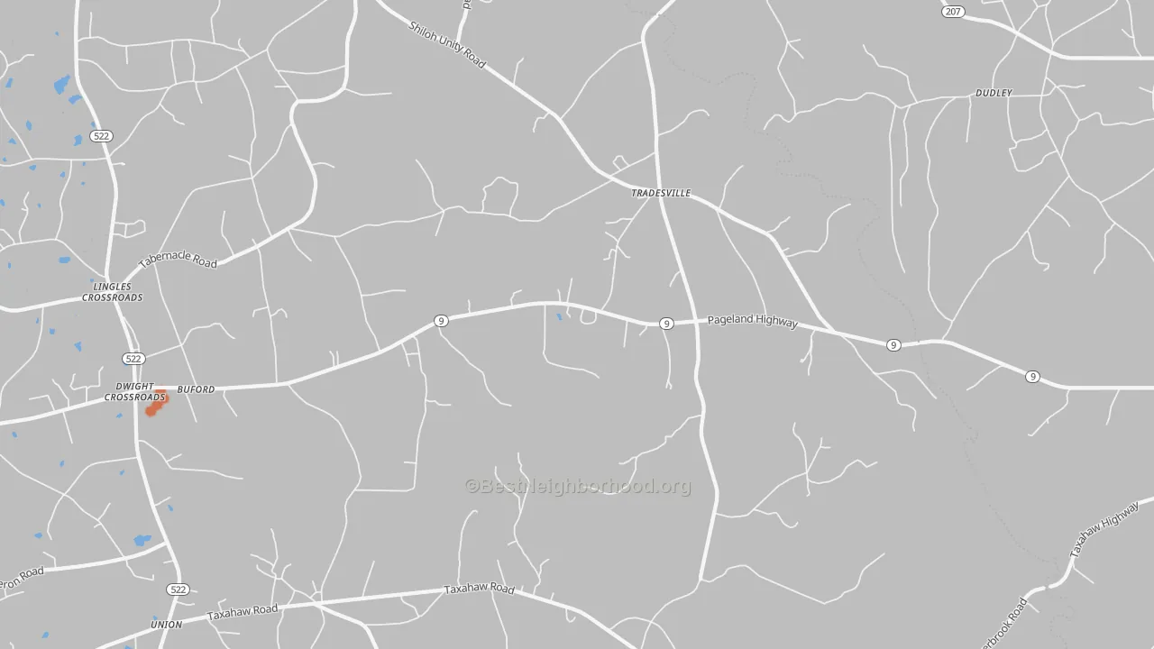 Bike Grade map of Tradesville, SC