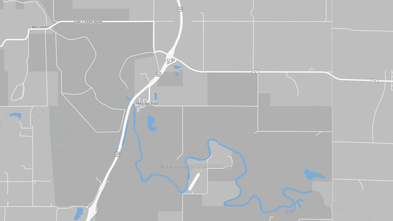 Bike Grade map of Trading Post, KS
