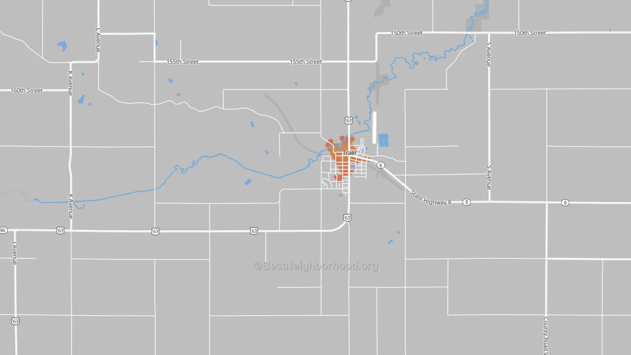 Bike Grade map of Traer, IA