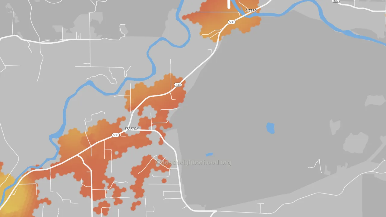 Bike Grade map of Trafton, WA