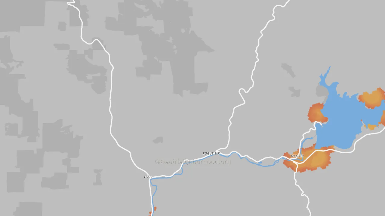 Bike Grade map of Trail, OR