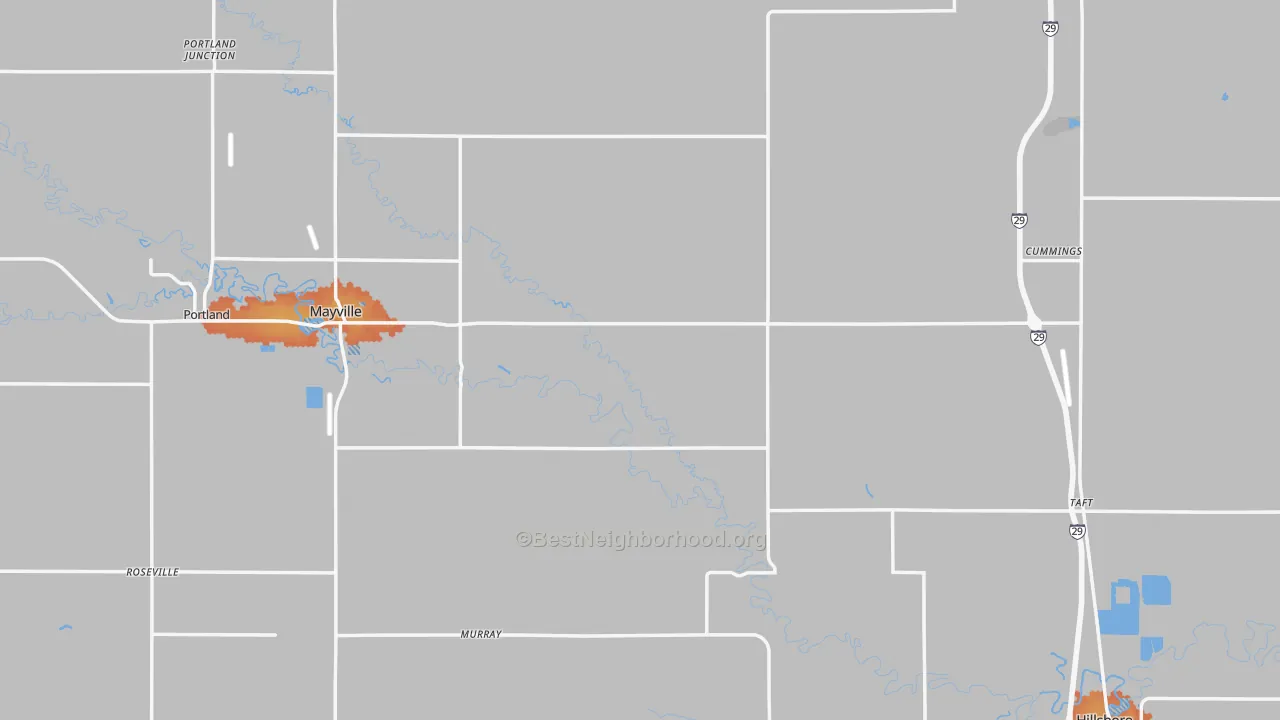 Bike Grade map of Traill County, ND