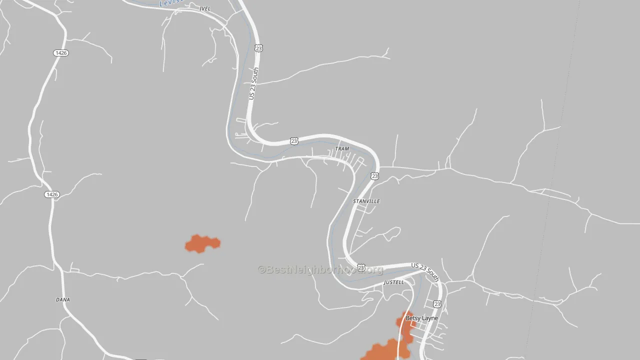 Bike Grade map of Tram, KY