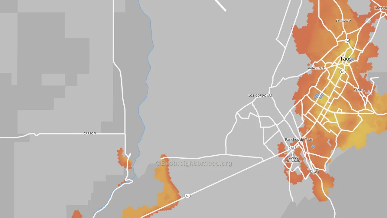 Bike Grade map of Trampas, NM