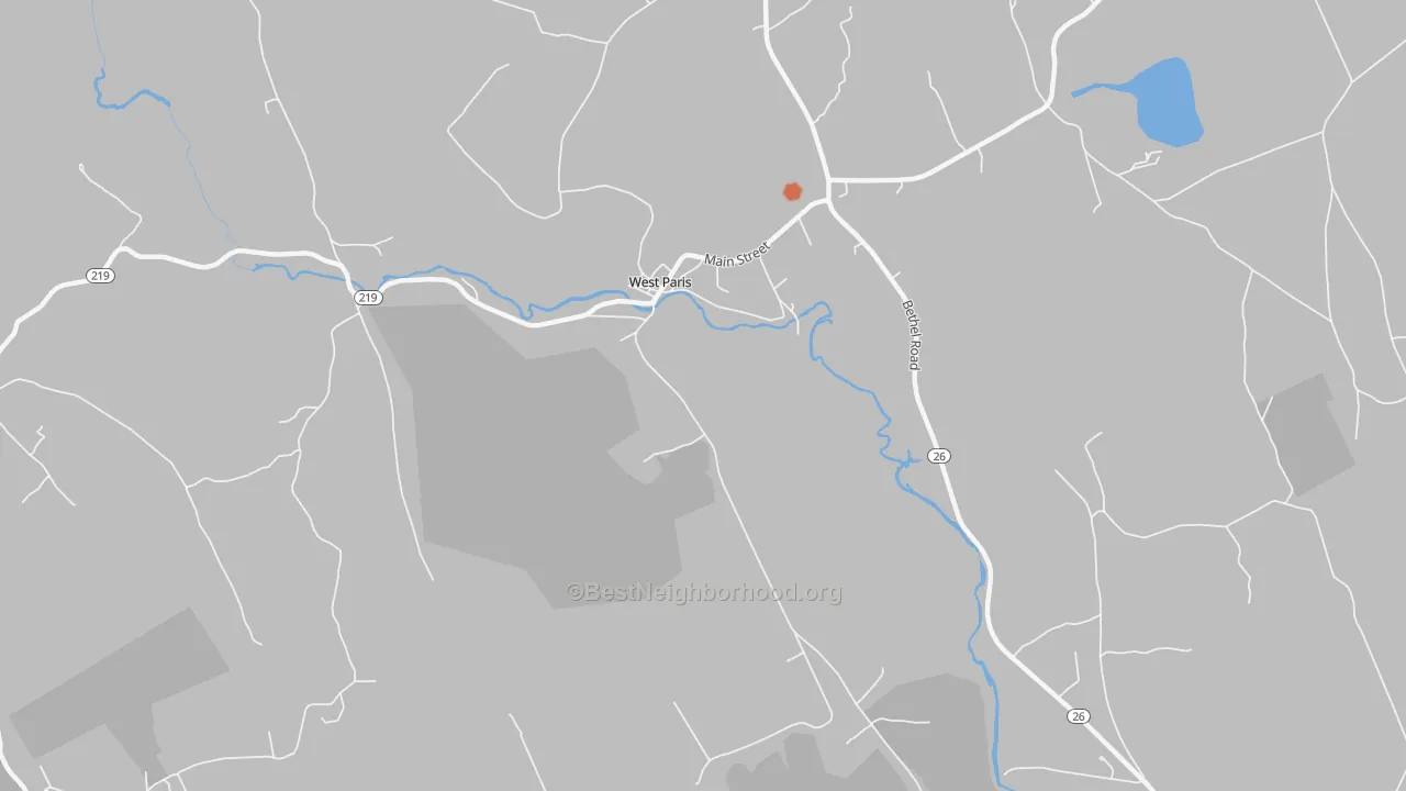 Bike Grade map of Trap Corner, ME