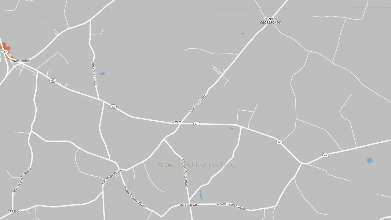Bike Grade map of Trap, NC
