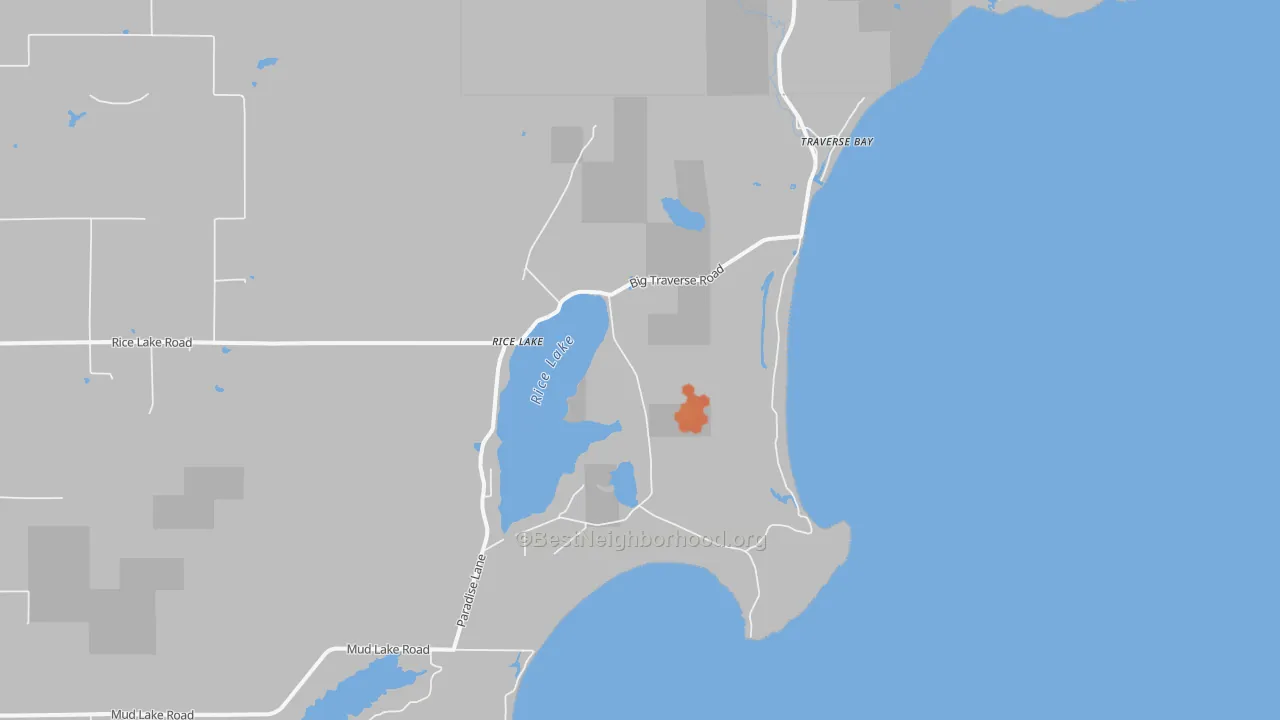 Bike Grade map of Traverse Bay, MI