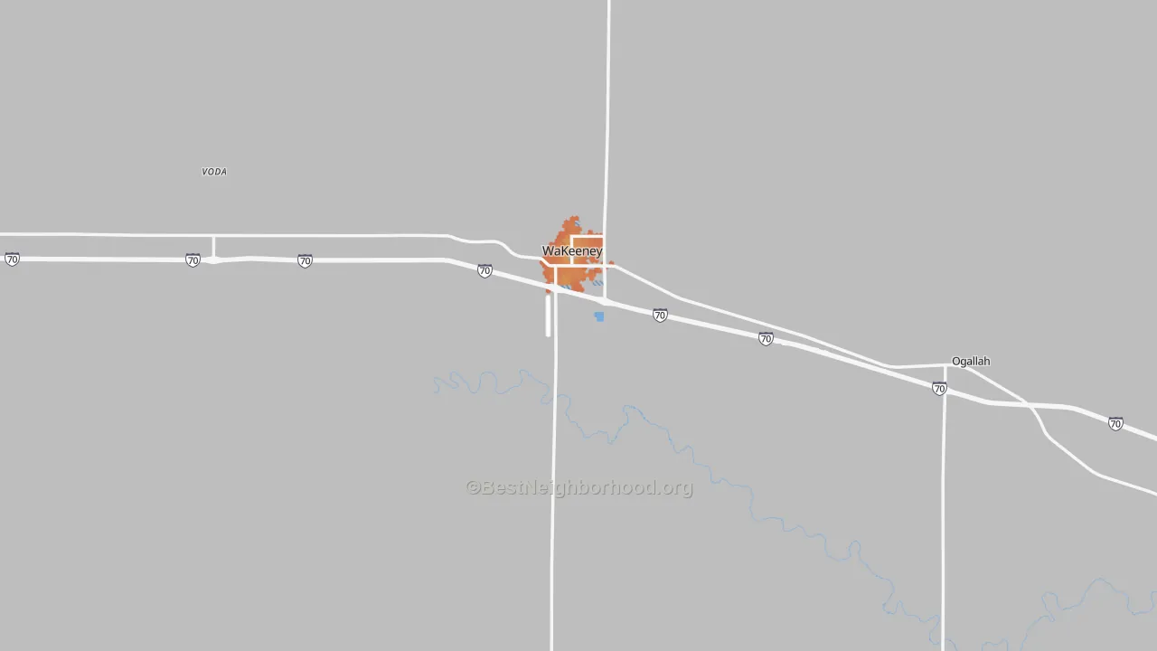 Bike Grade map of Trego County, KS