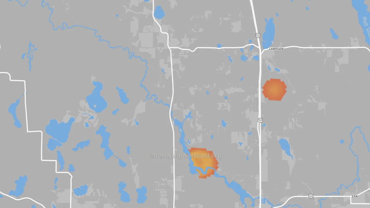 Bike Grade map of Trego, WI