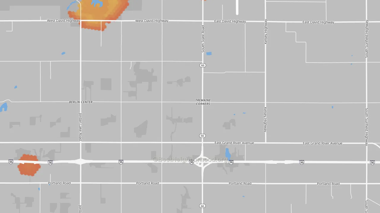Bike Grade map of Tremaine Corners, MI