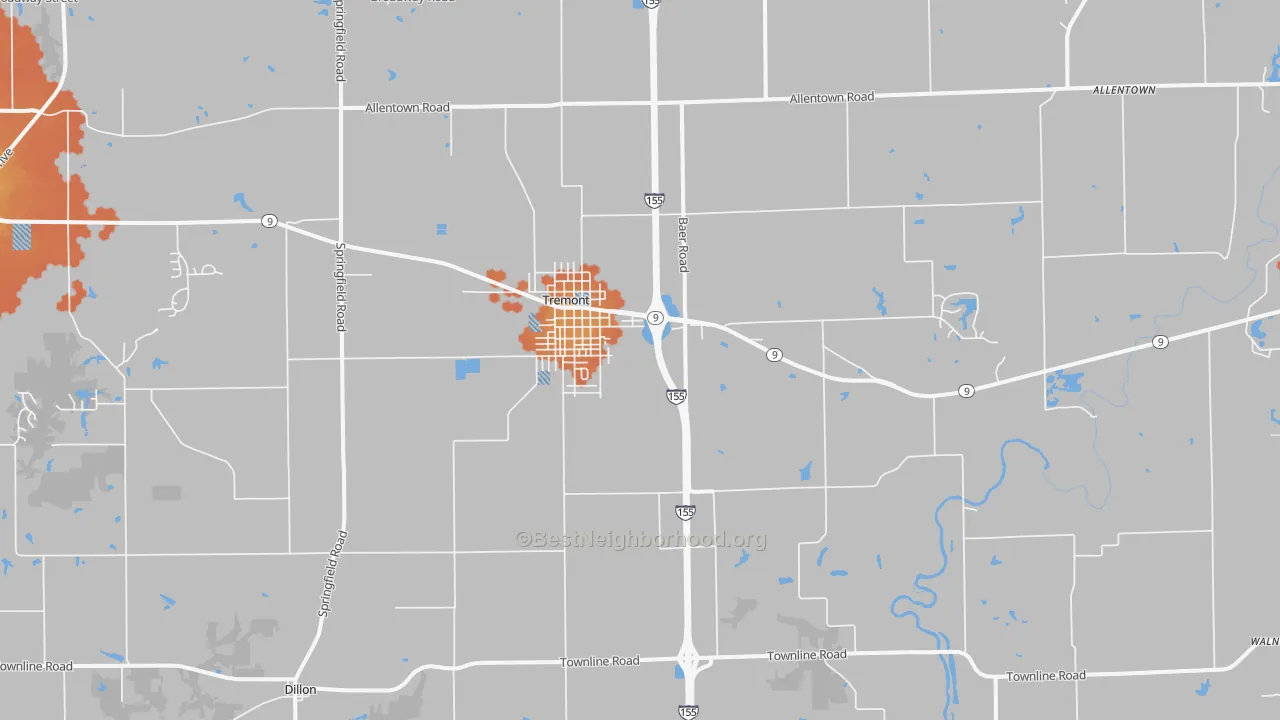 Bike Grade map of Tremont, IL