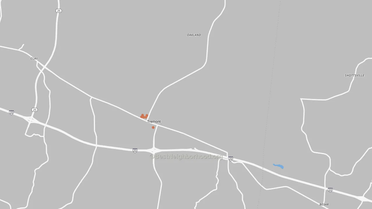 Bike Grade map of Tremont, MS
