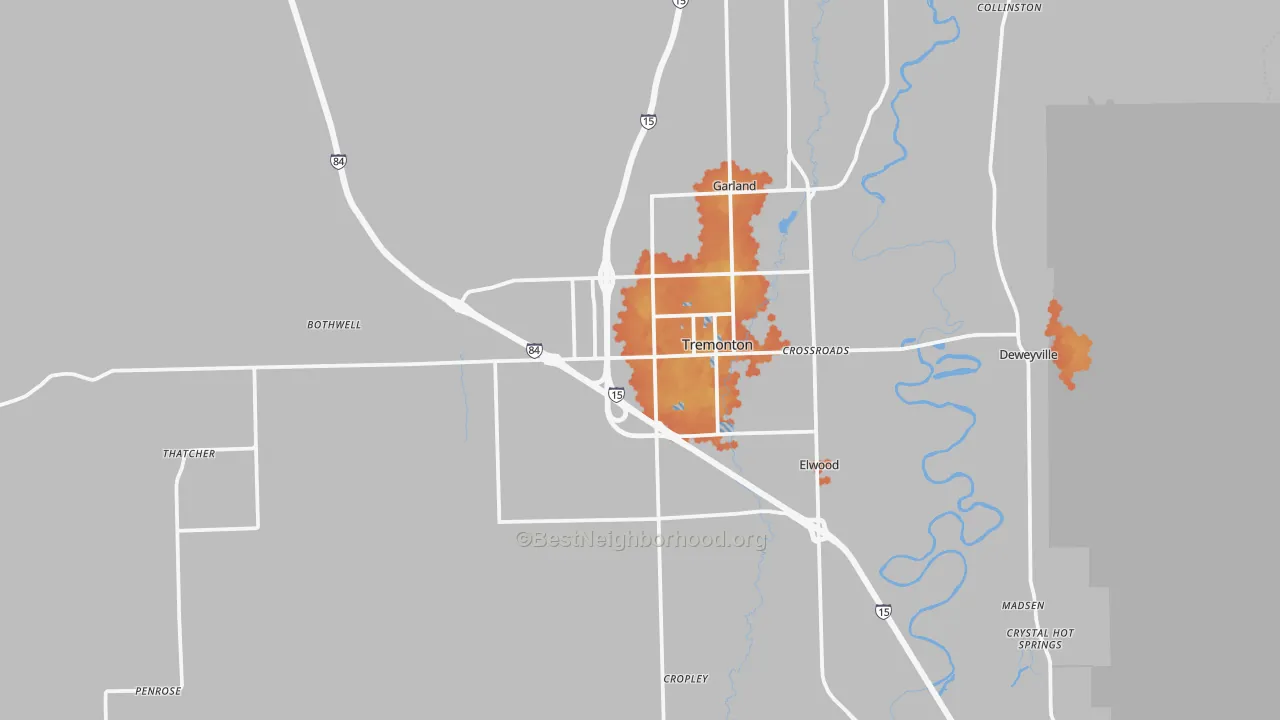 Bike Grade map of Tremonton, UT