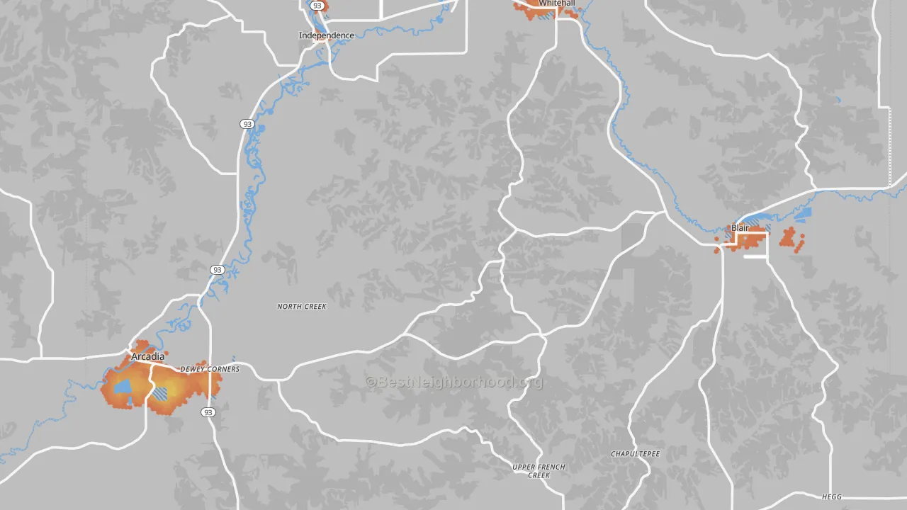 Bike Grade map of Trempealeau County, WI