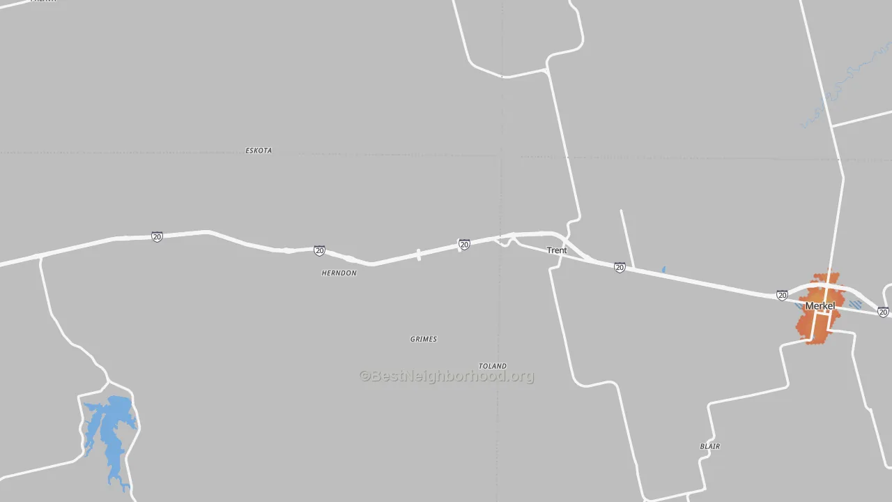 Bike Grade map of Trent, TX