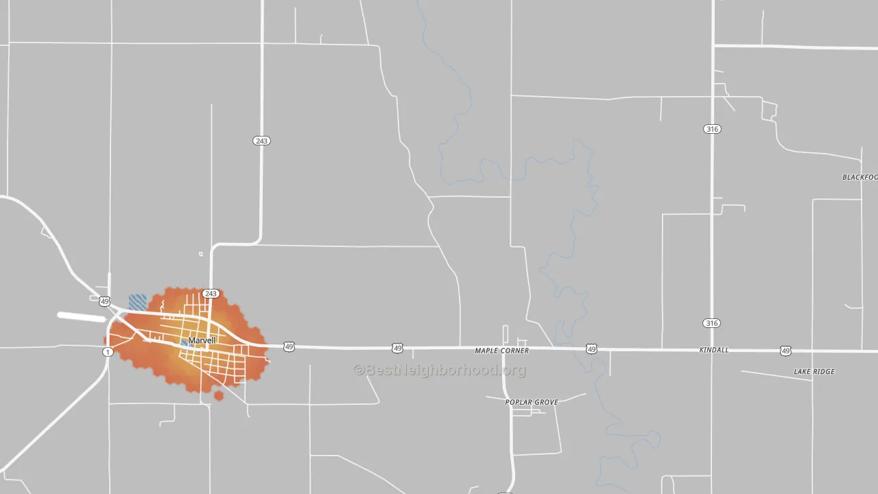 Bike Grade map of Trenton, AR