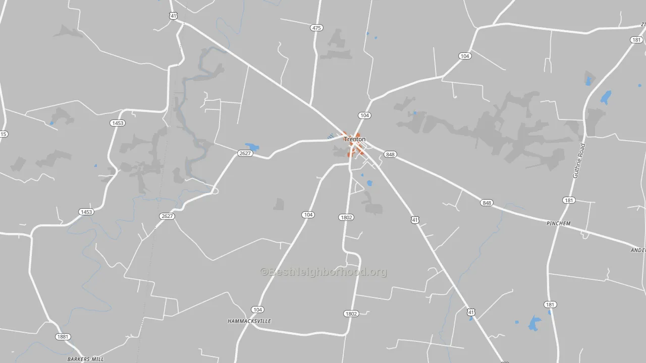 Bike Grade map of Trenton, KY