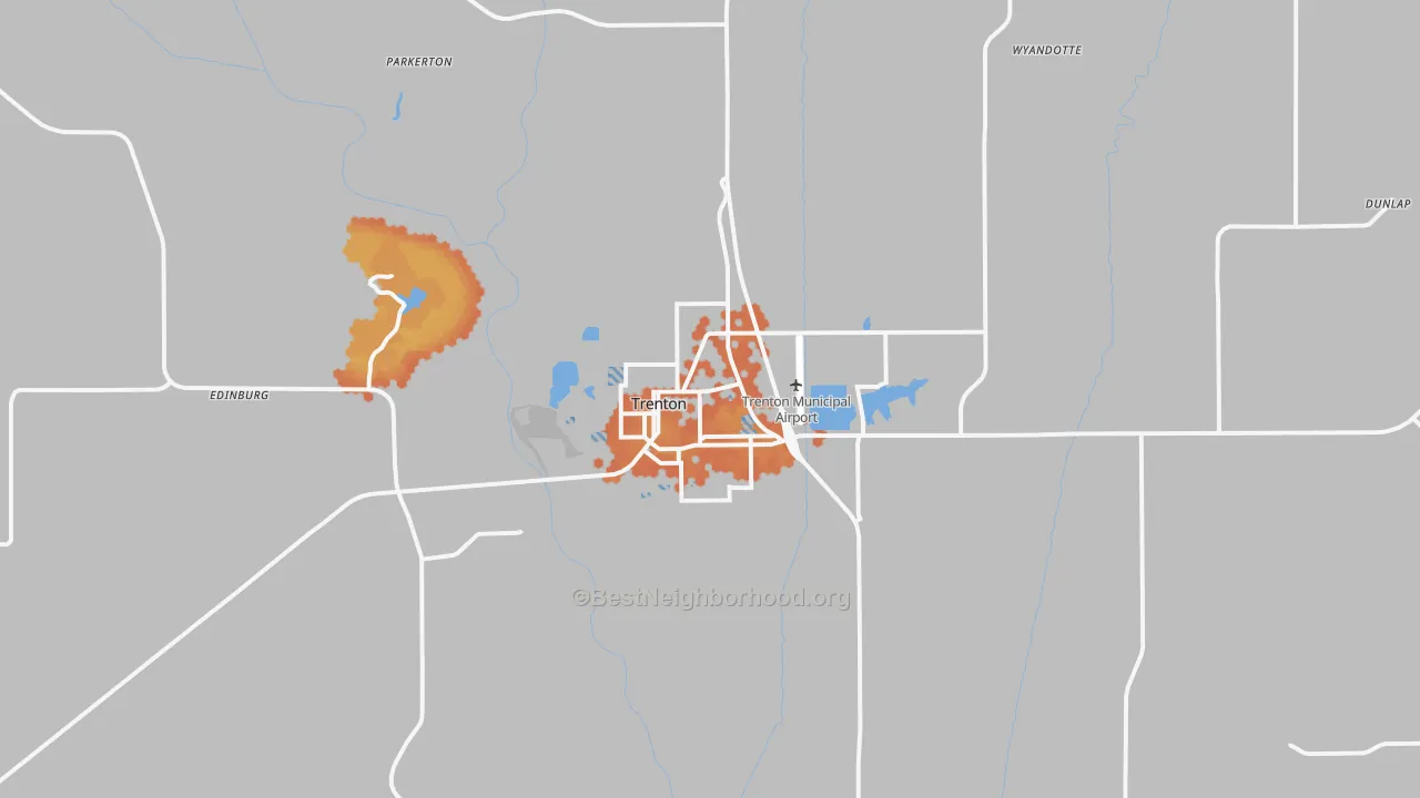 Bike Grade map of Trenton, MO