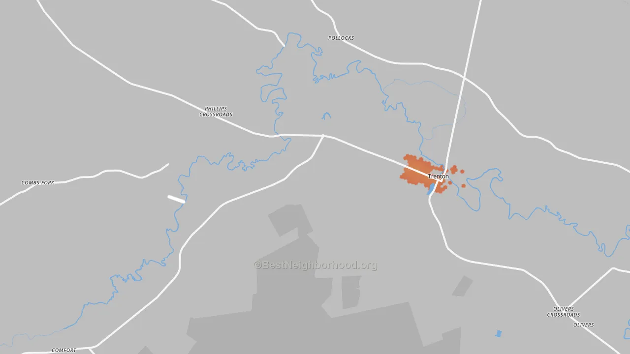 Bike Grade map of Trenton, NC
