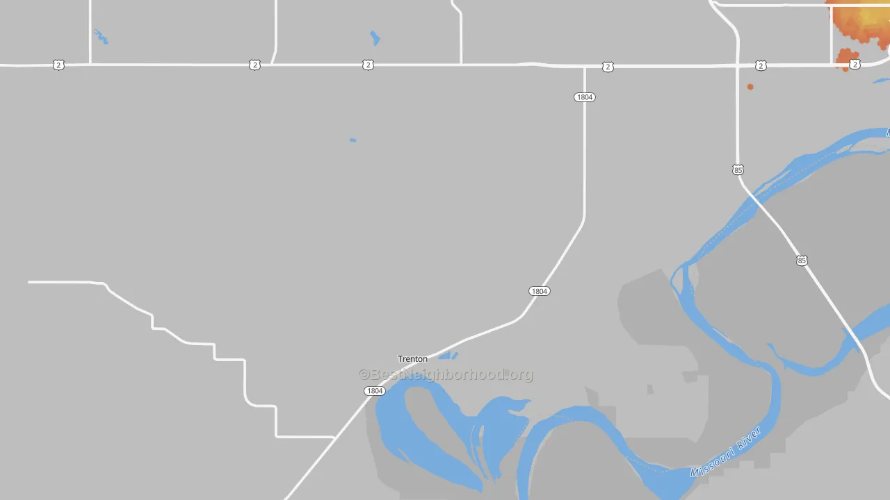 Bike Grade map of Trenton, ND