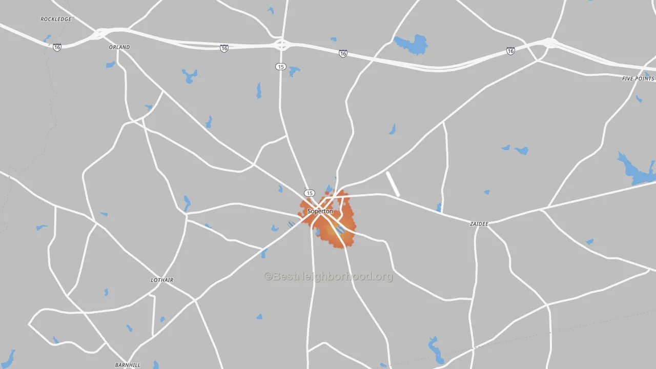 Bike Grade map of Treutlen County, GA