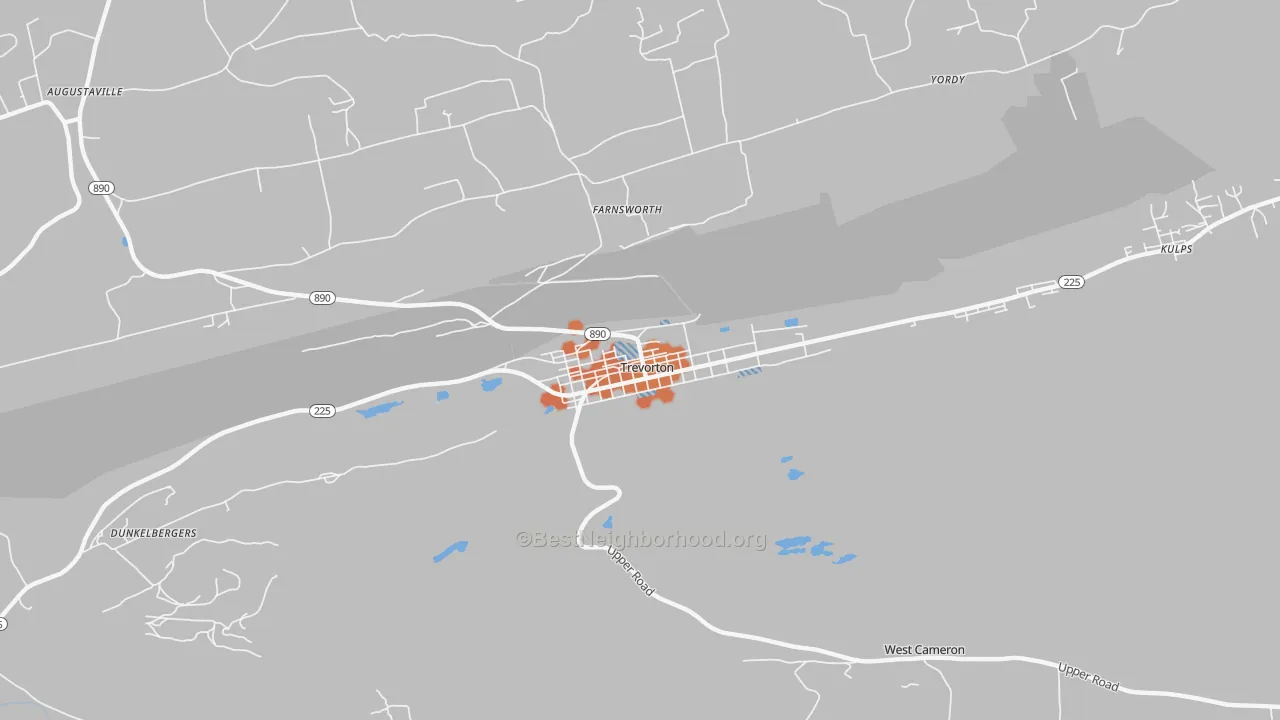 Bike Grade map of Trevorton, PA