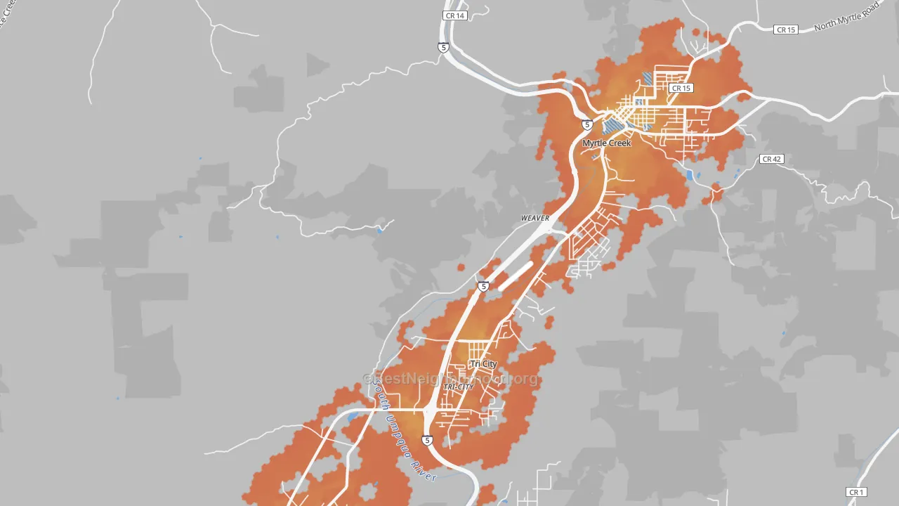Bike Grade map of Tri-City, OR