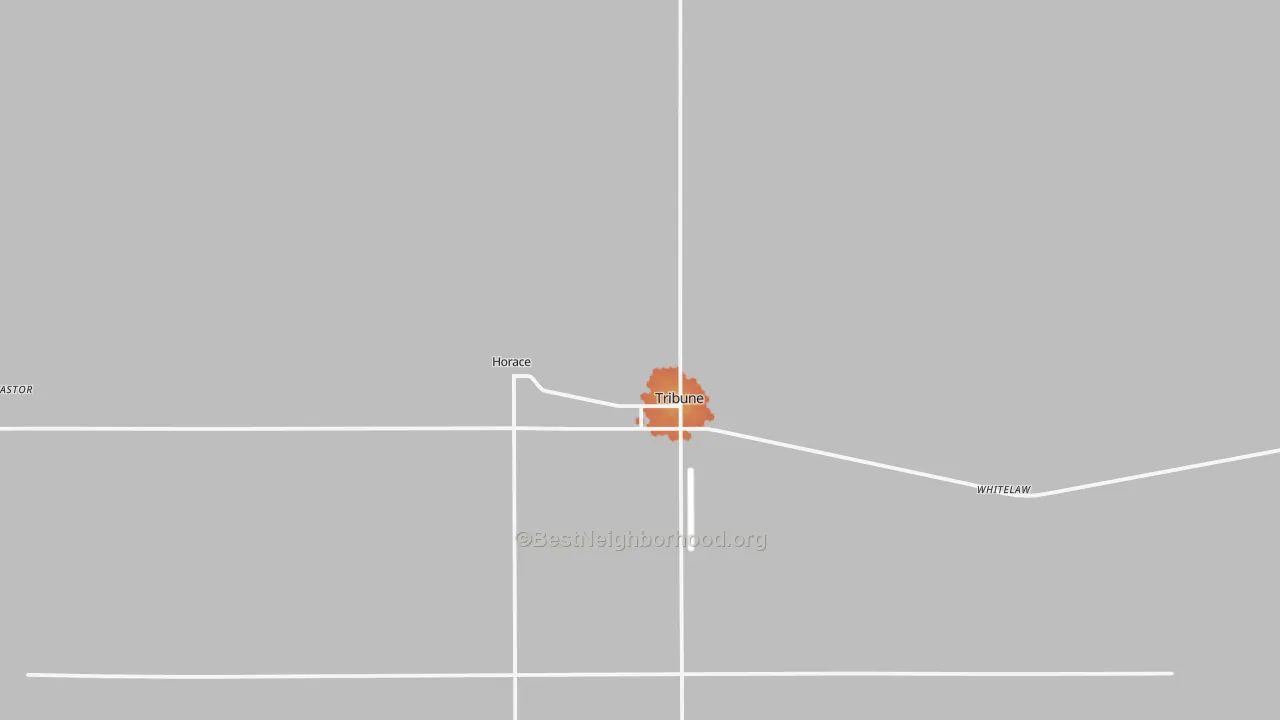 Bike Grade map of Tribune, KS