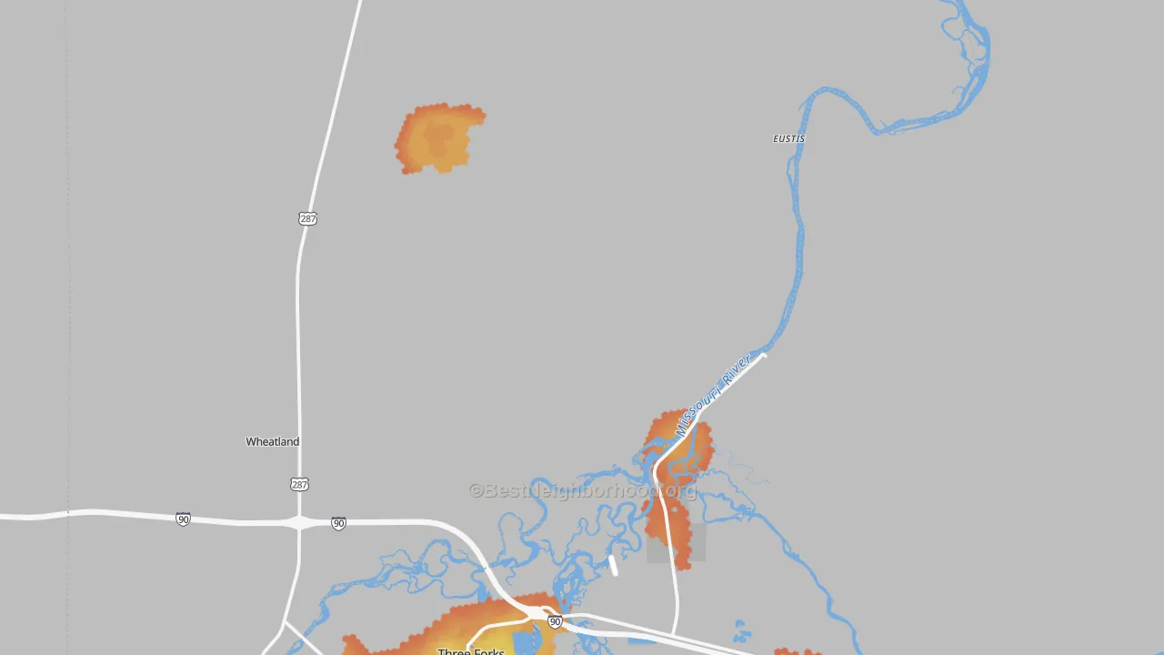 Bike Grade map of Trident, MT