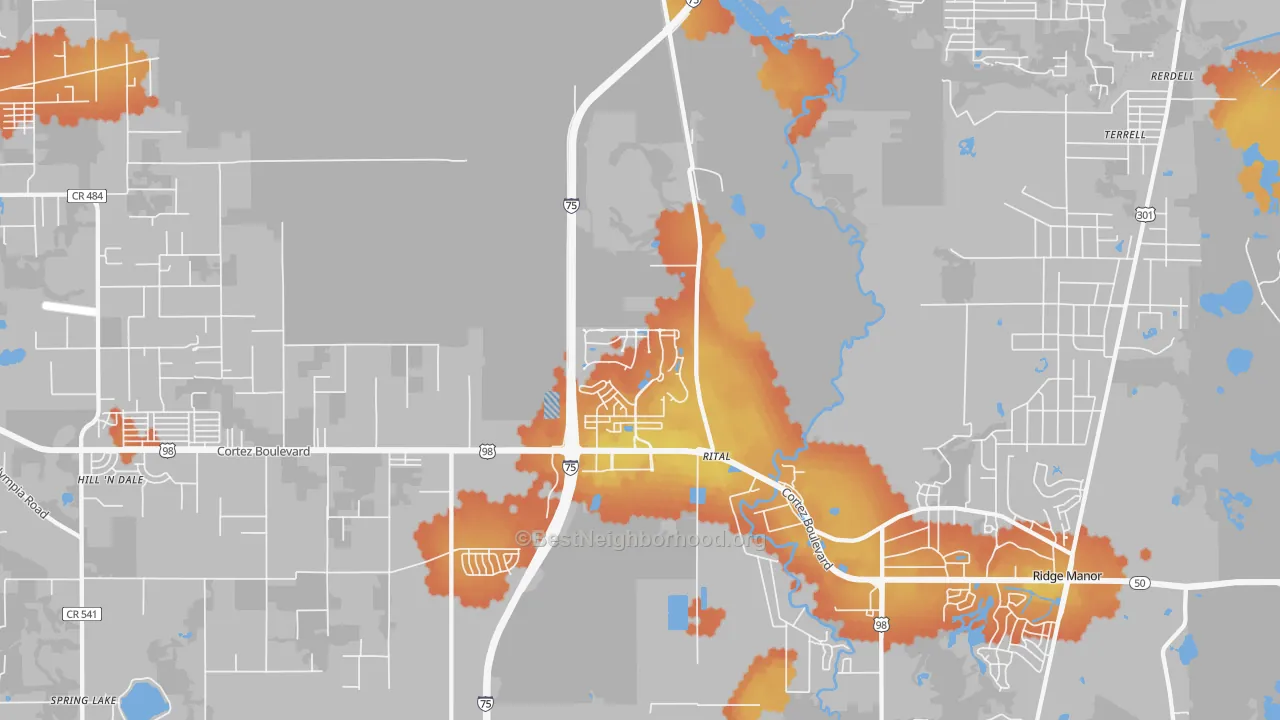 Bike Grade map of Trilby, FL