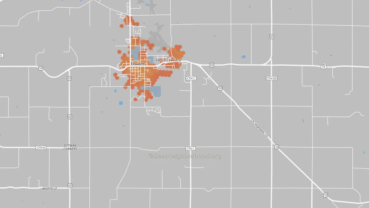 Bike Grade map of Trimbelle, WI
