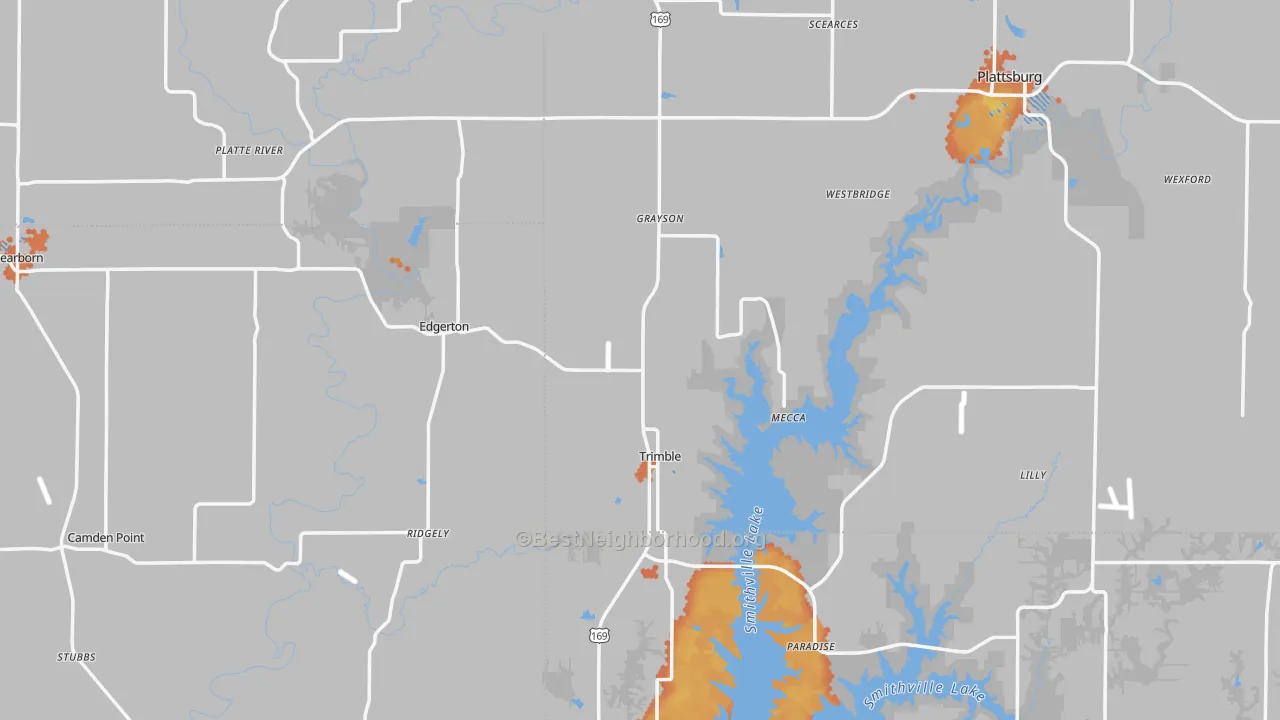 Bike Grade map of Trimble, MO