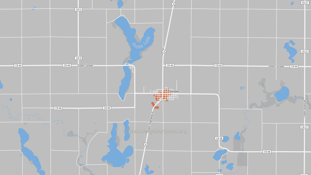 Bike Grade map of Trimont, MN