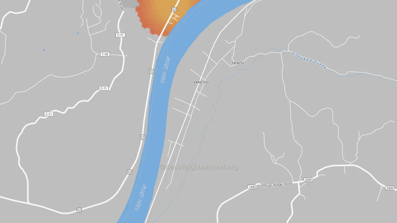 Bike Grade map of Trinity, KY
