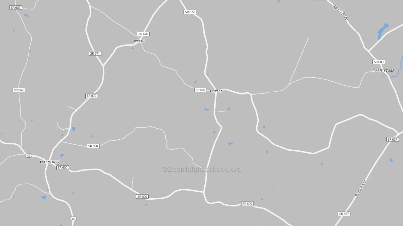 Bike Grade map of Triplet, VA