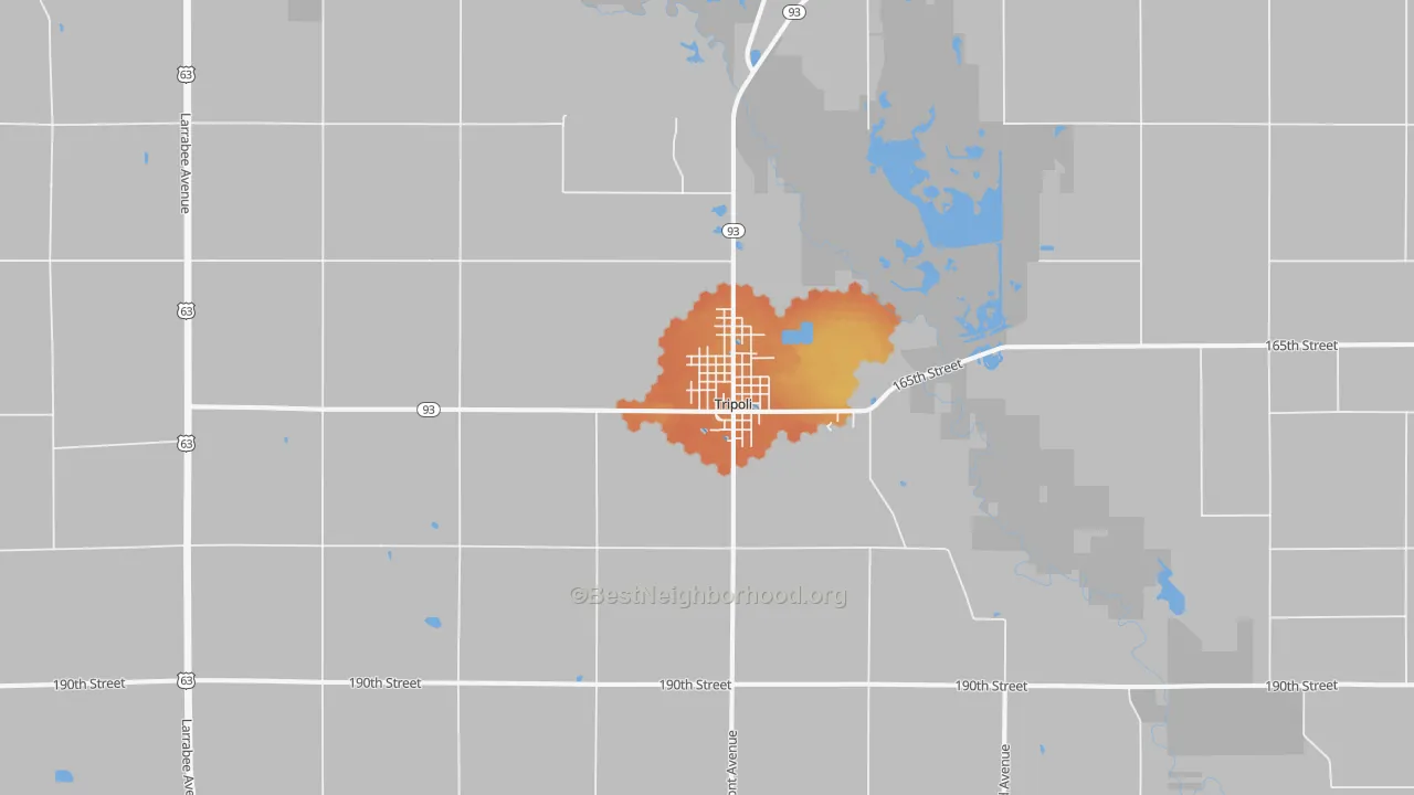 Bike Grade map of Tripoli, IA