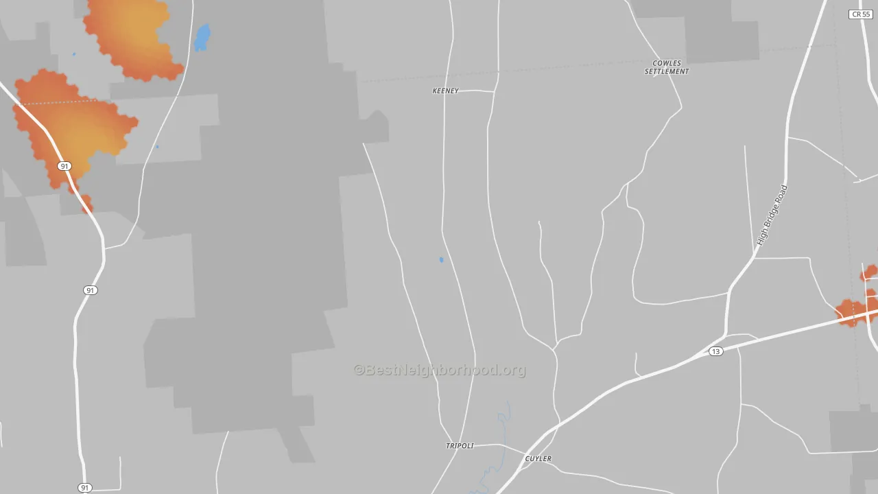 Bike Grade map of Tripoli, NY
