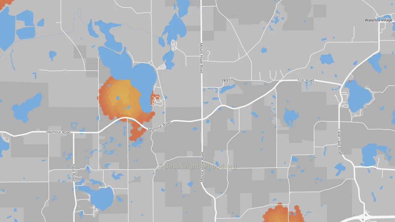 Bike Grade map of Trist, MI