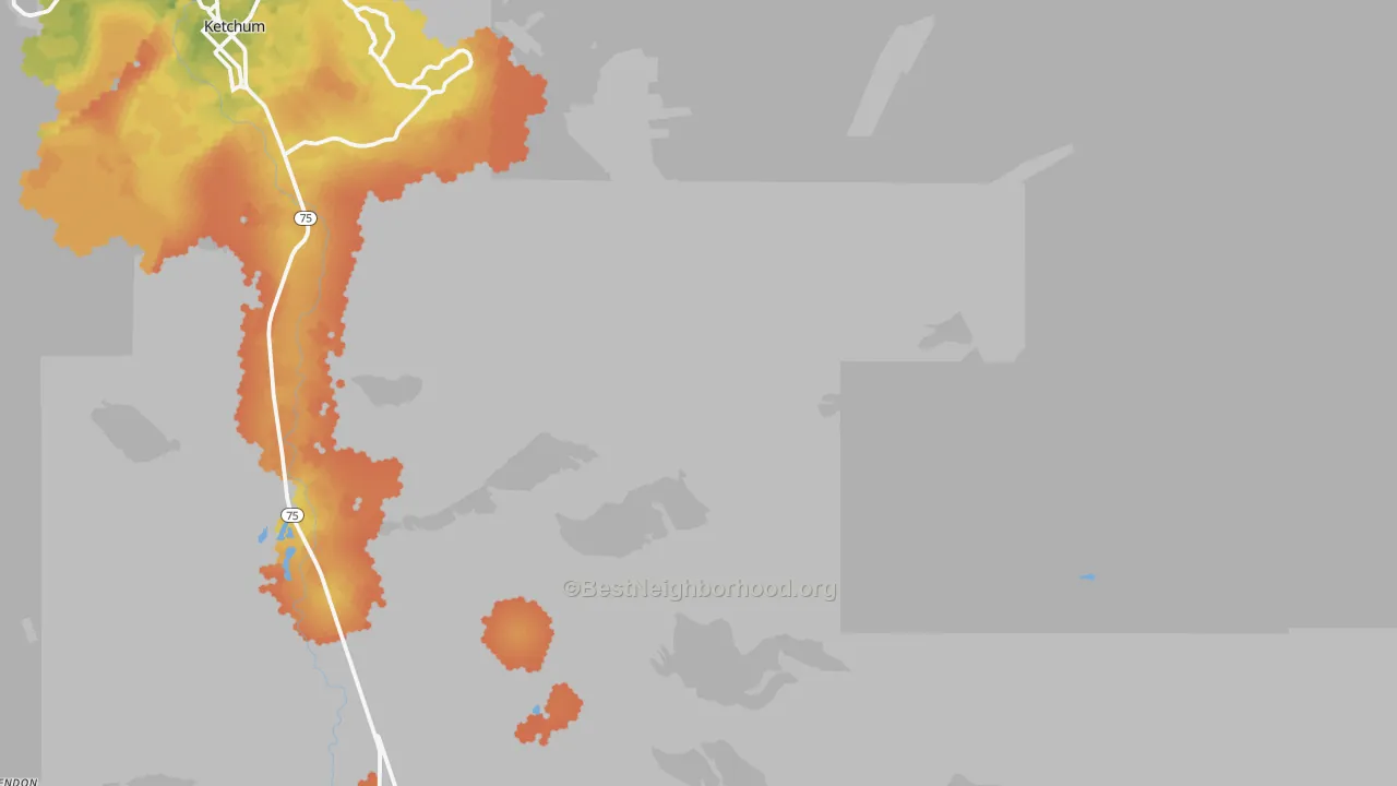 Bike Grade map of Triumph, ID