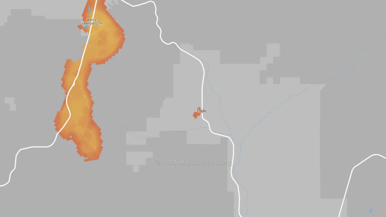 Bike Grade map of Tropic, UT