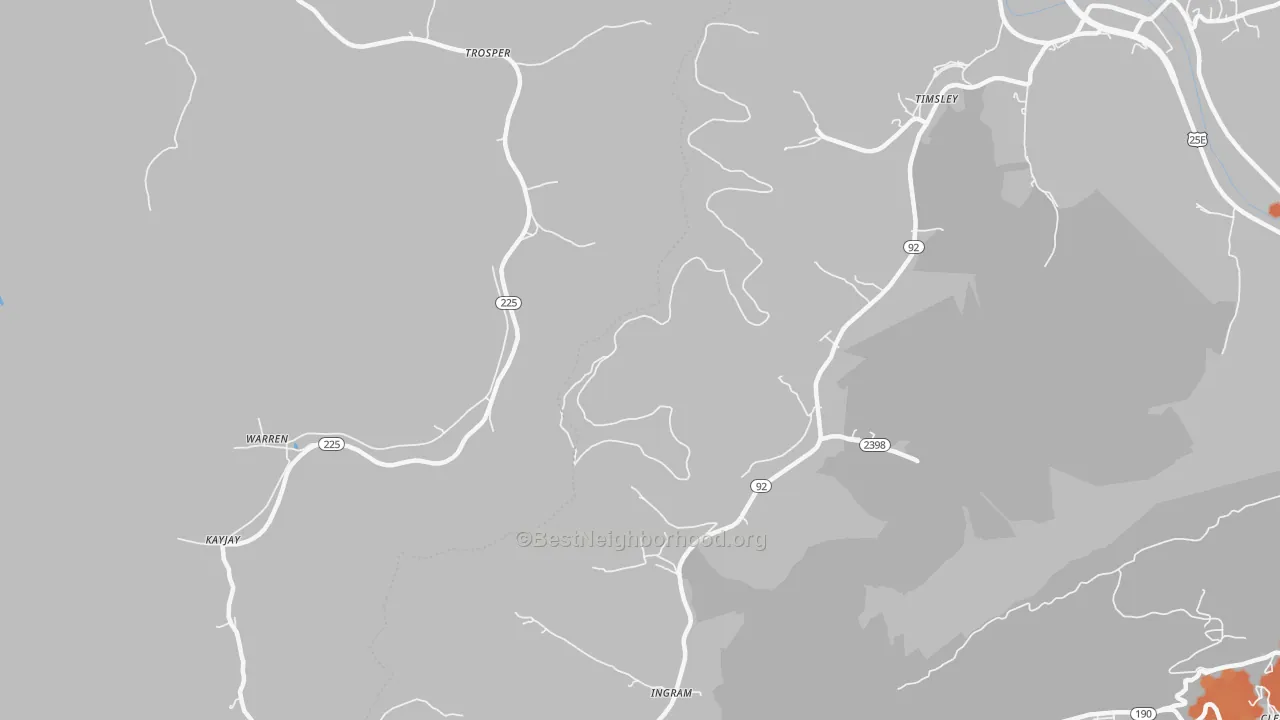 Bike Grade map of Trosper, KY